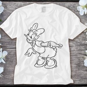 Disney Daisy Duck Sketch Portrait Classic Pose Unisex Adult T-shirt Kid Shirt